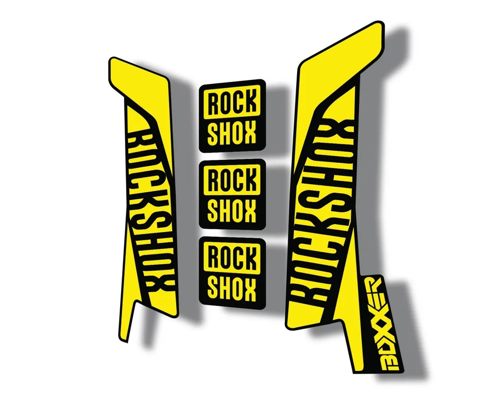 Rock Shox BOXXER 2017 Mountain Bike Cycling Decal Kit Sticker Yellow - 1