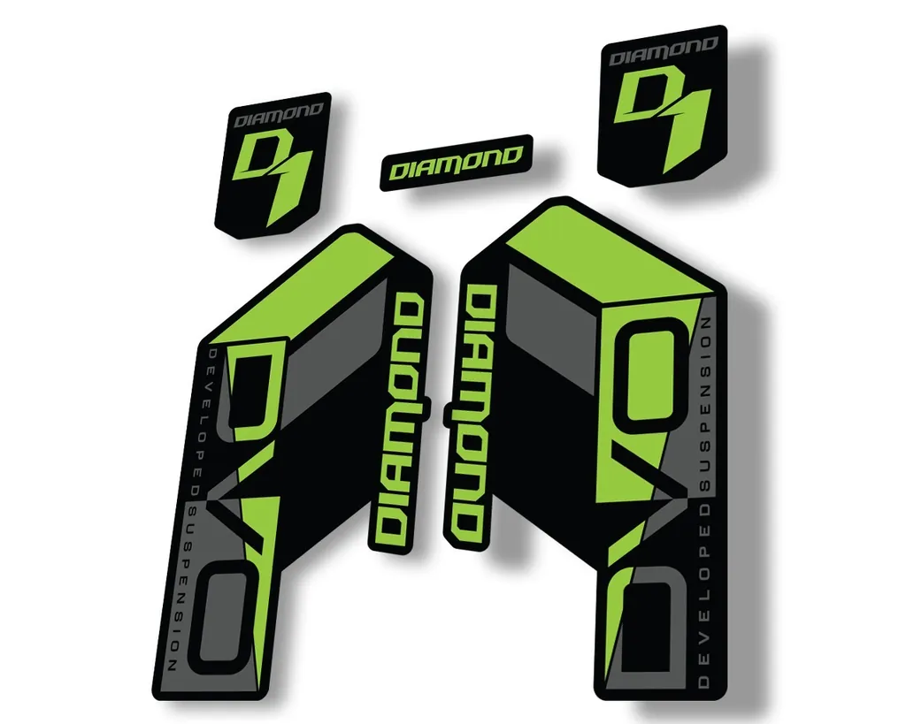 DVO Diamond Developed D1 2020 Fork Suspension Sticker Factory Decal Green - 1