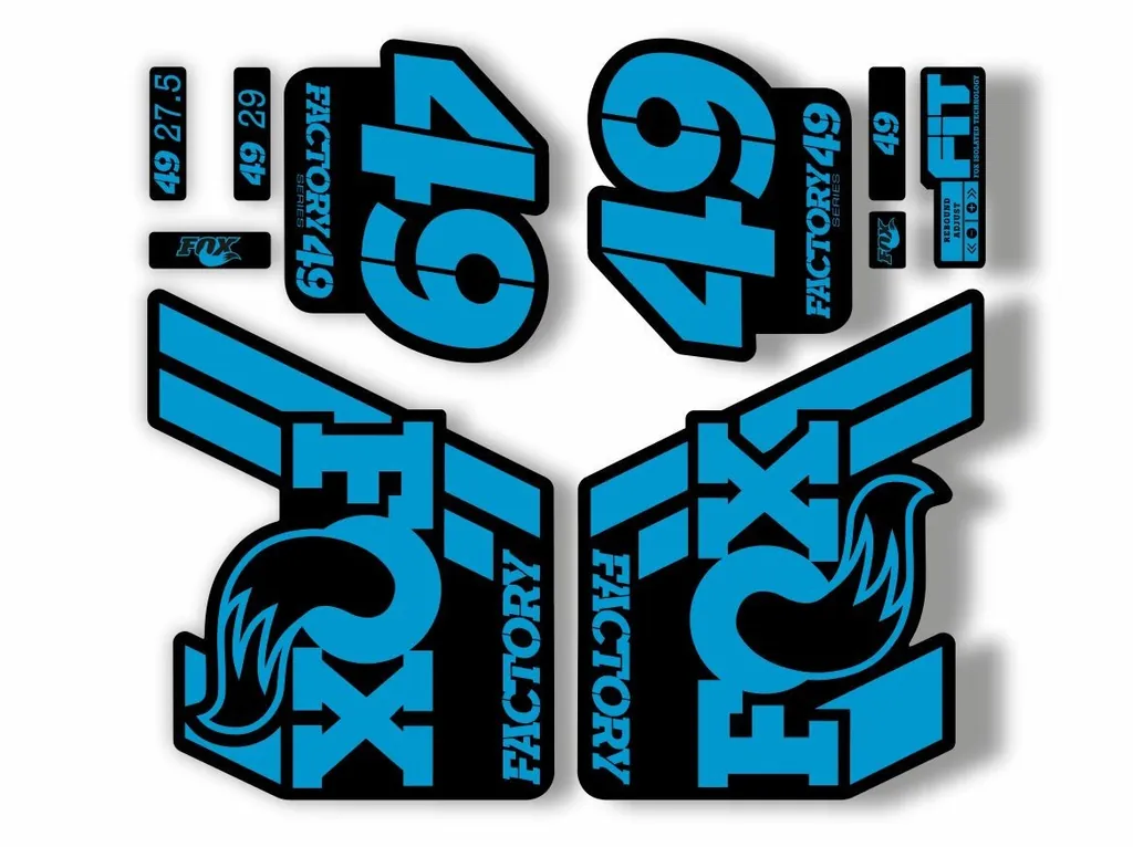 FOX 49 Float 2018-19 Forks Suspension Factory Decal Sticker Adhesive Blue - 1
