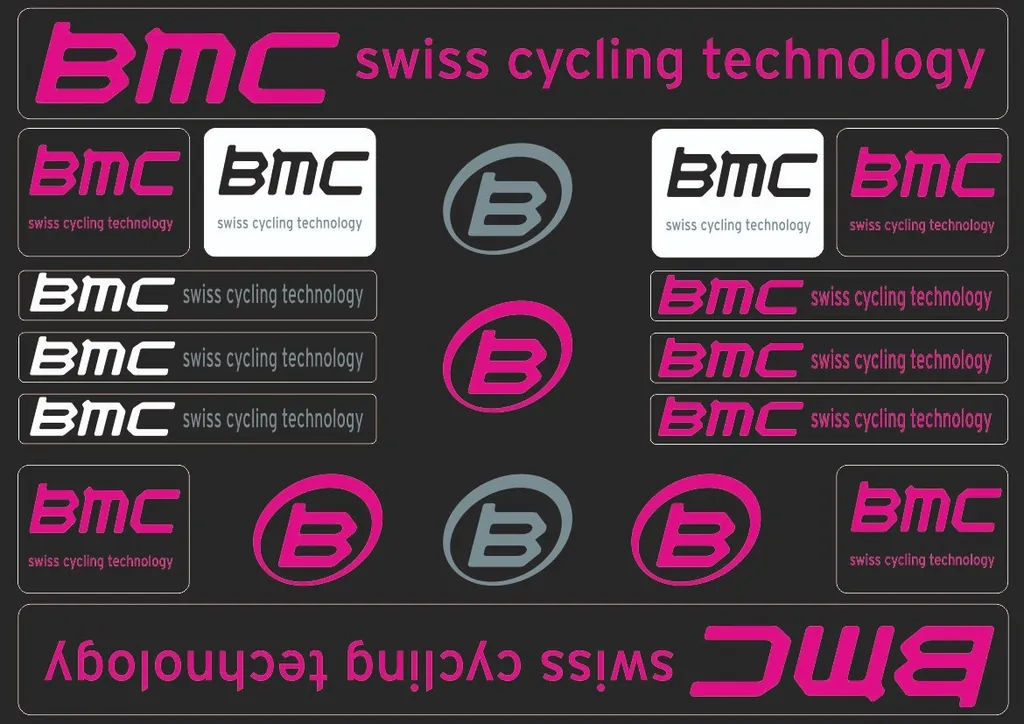 Bicycle Vinyl Frame Stickers Custom Compatible with BMC Pink - 1
