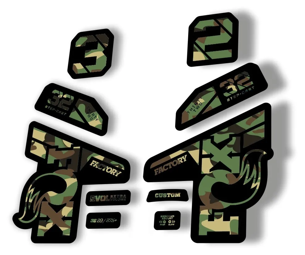 Fox 32 Factory 2021 Fork Suspension Decal Sticker Adhesive Camo - 1