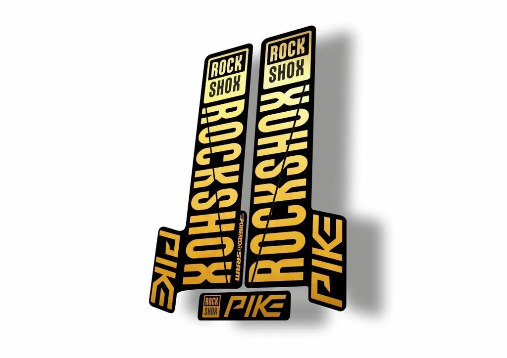Rock Shox Pike 2018 Mountain Bike Cycling Decal Kit Sticker Adhesive Gold - 1