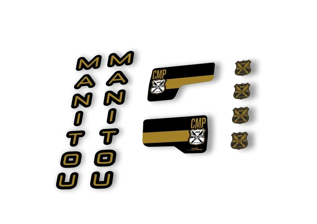 Manitou Machette Comp 2020 Fork Suspension Decal Kit Sticker Set Gold - 1