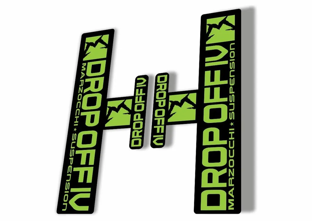 Marzocchi Drop Off 4 IV 2006 Fork Suspension Sticker Decal Kit Lime Green - 1