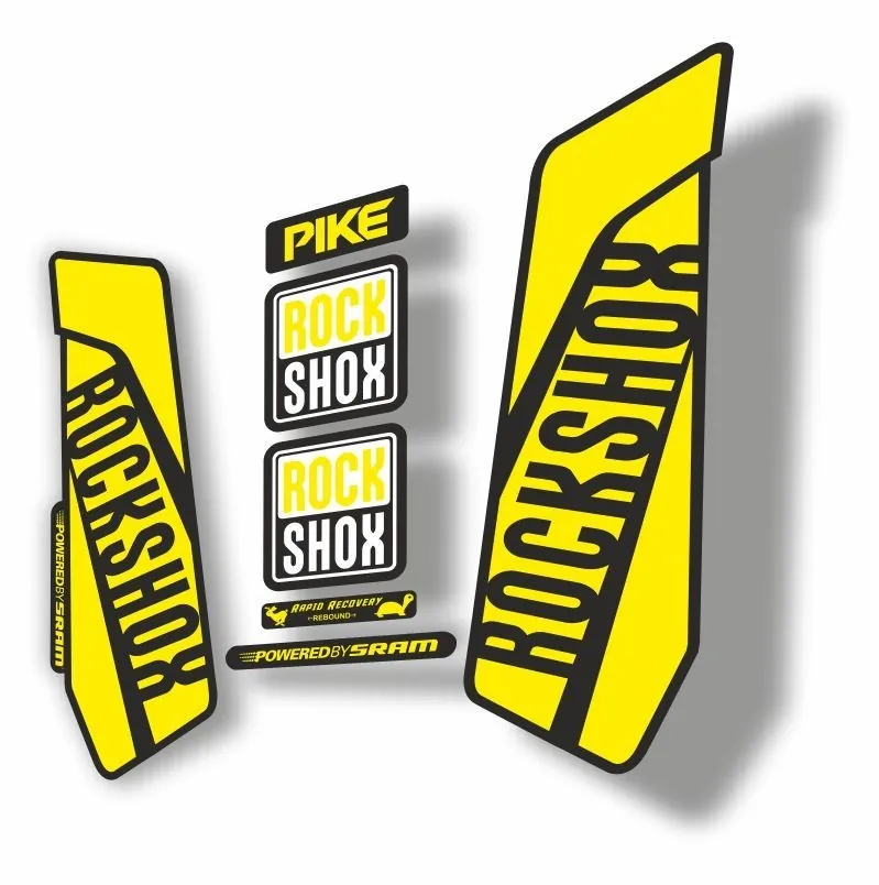 Rock Shox Pike 2016 Mountain Bike Cycling Decal Kit Sticker Adhesive Yellow - 1