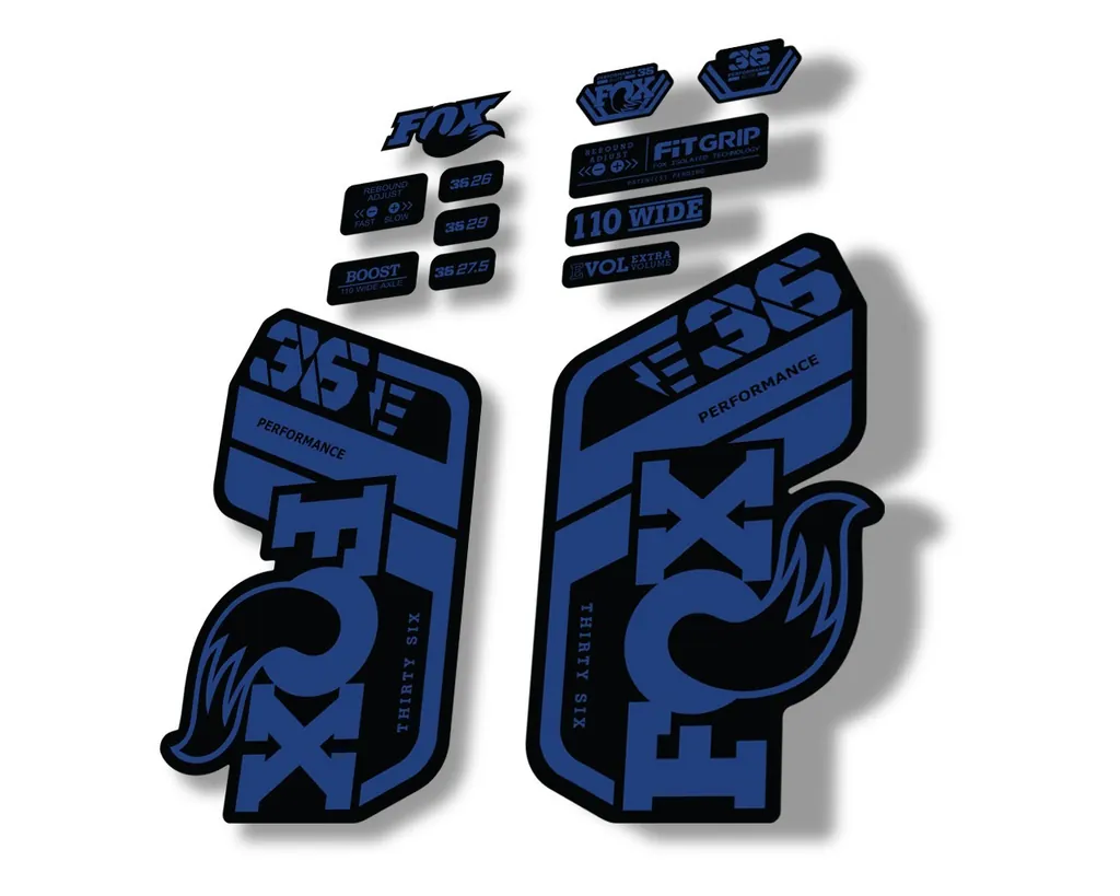 FOX 36 Performance E Bike 2021 Forks Suspension Factory Decal Sticker Dark Blue - 1