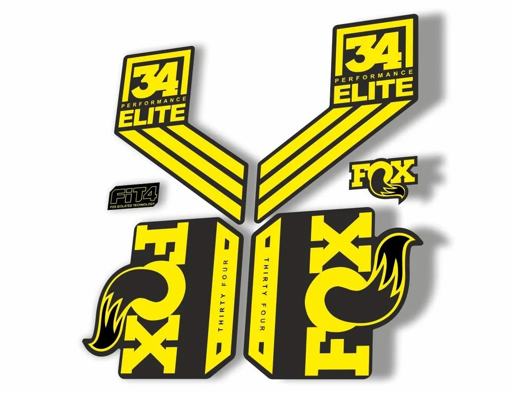FOX 34 Elite Performance 2017-18 Fork Suspension Factory Decal Sticker Yellow - 1