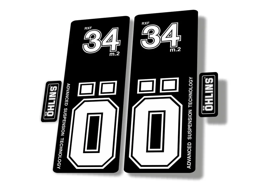 OHLINS RXF 34 M.2 2022 Fork Decal Mountain Bike Cycling Sticker Adhesive White - 1