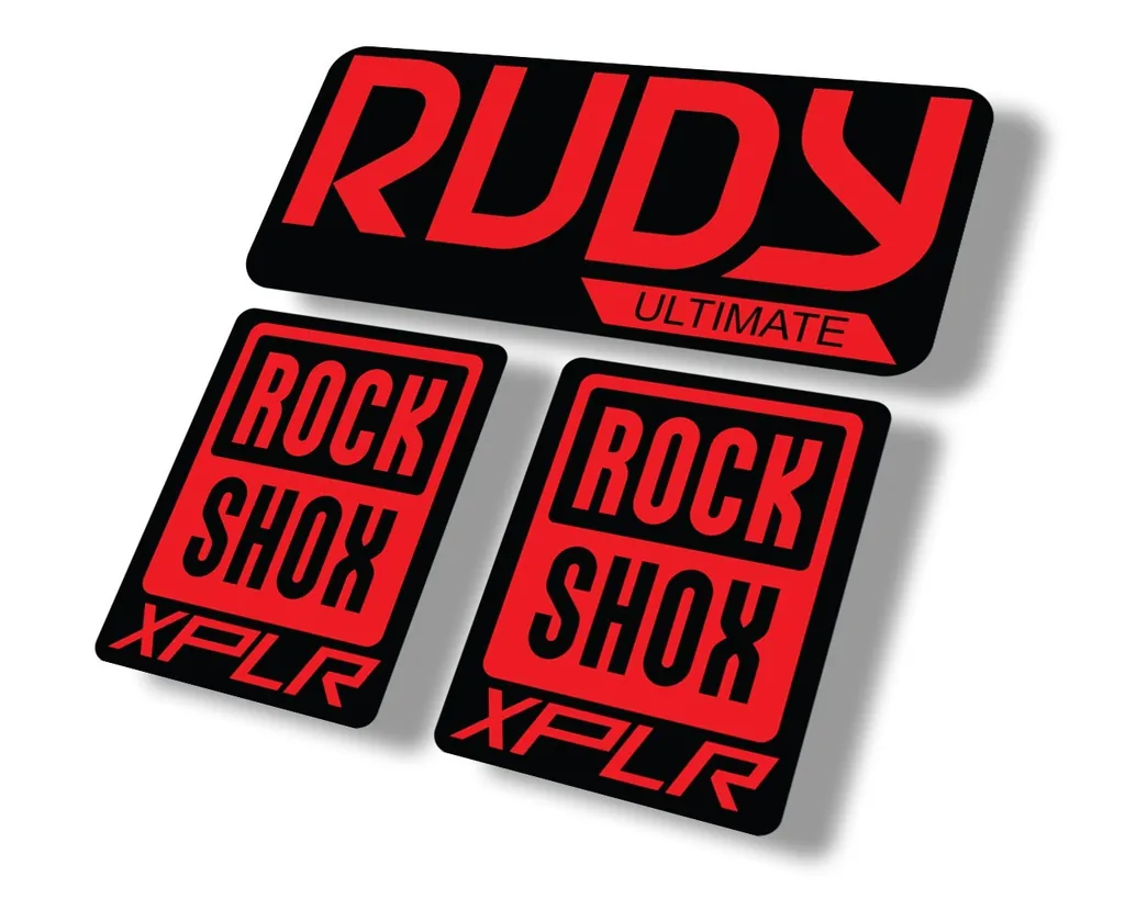 Rock Shox Rudy Ultimate XPLR Gravel Fork Decal Bike Cycling Sticker Red - 1