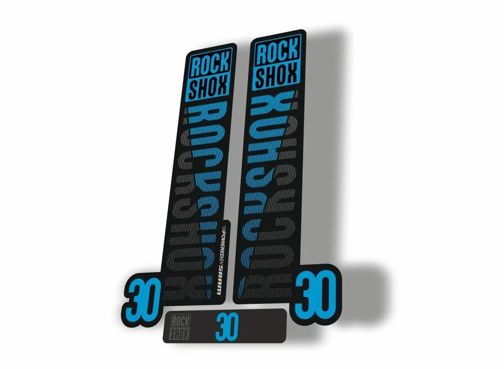 Rock Shox 30 2018 Fork Decal Mountain Bike Cycling Sticker Adhesive Blue Black - 1