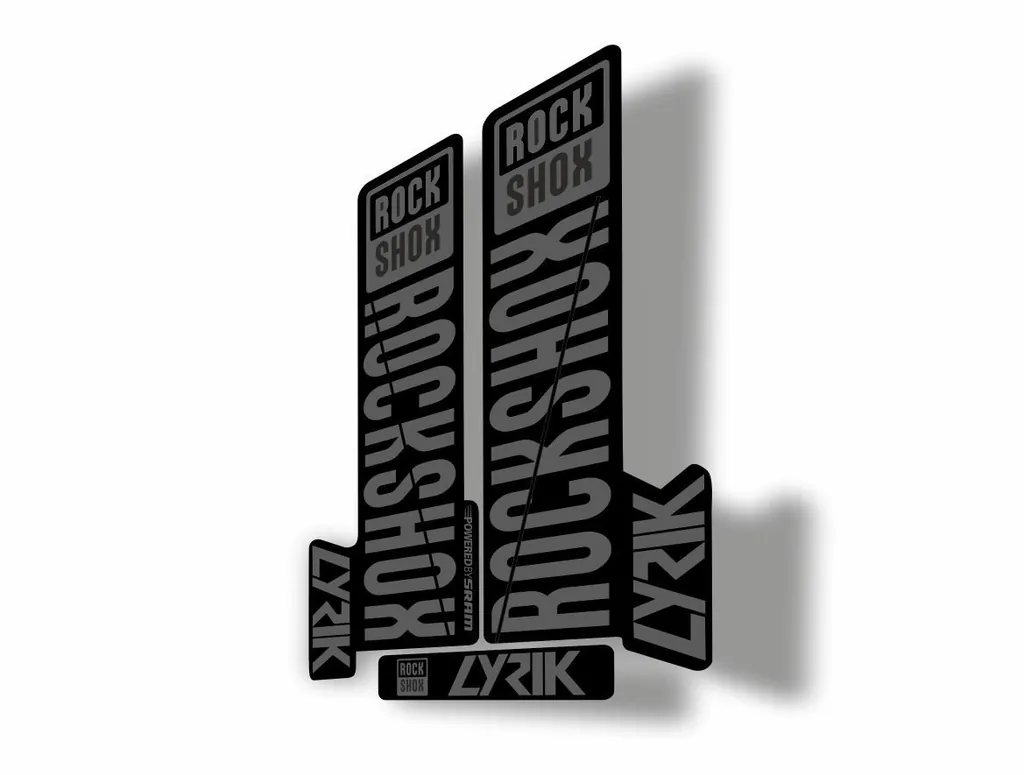 Rock Shox LYRIK 2018 Mountain Bike Cycling Decal Kit Sticker Adhesive Gray - 1