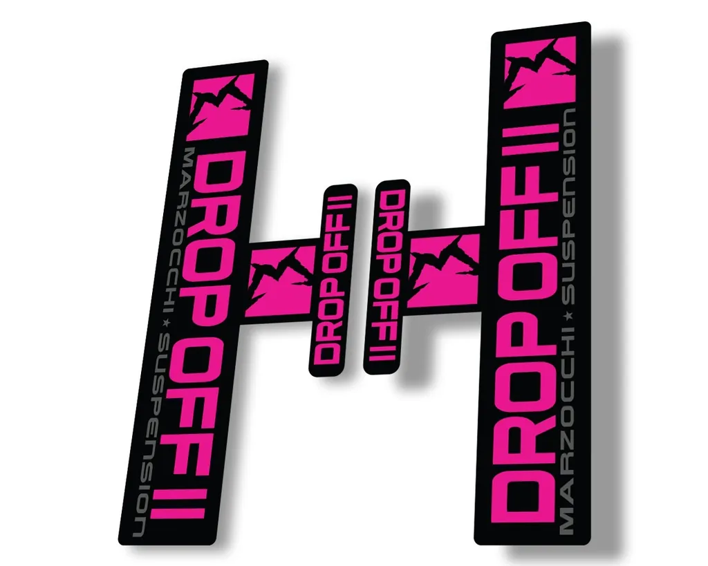 Marzocchi Drop Off II 2 2006 Fork Suspension Sticker Decal Kit Adhesive Pink - 1