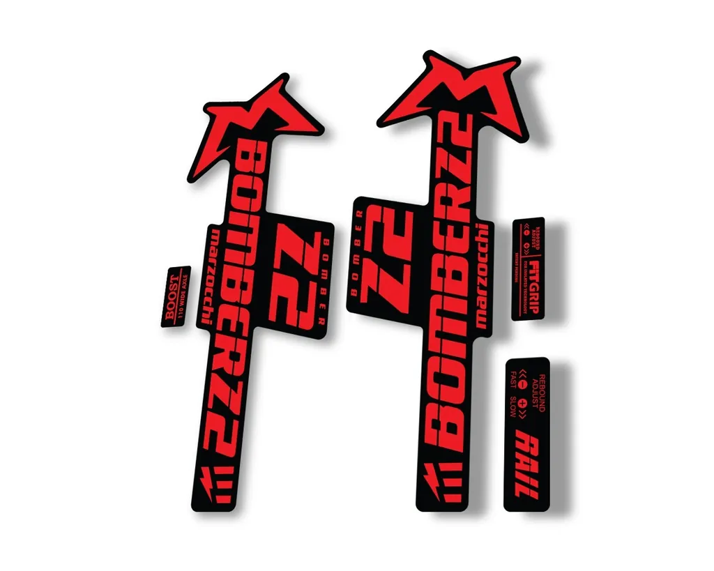 Marzocchi Bomber Z2 E Bike 2022 Fork Suspension Sticker Decal Kit Red - 1