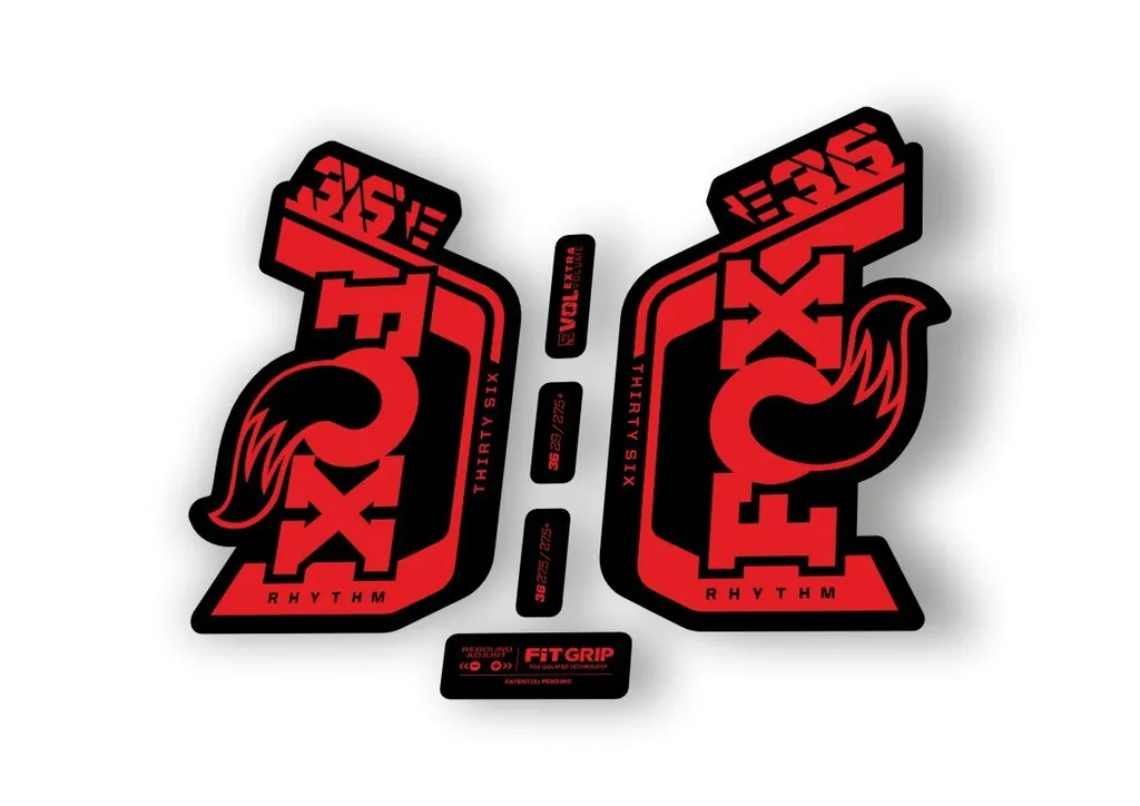 Fox 36 Rhythm E Bike 2024Fork Suspension Factory Decal Sticker Adhesive Red - 1