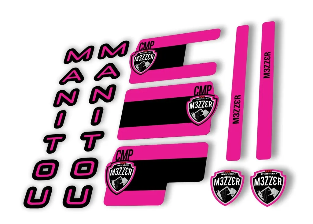Manitou Mezzer Comp 2020 Fork Suspension Decal Kit Sticker Set Pink - 1