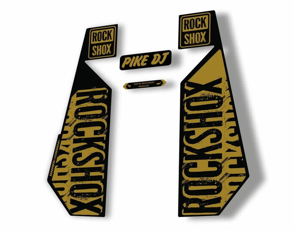 Rock Shox PIKE DJ 2017 Fork Decal Mountain Bike Cycling Sticker Adhesive Gold - 1
