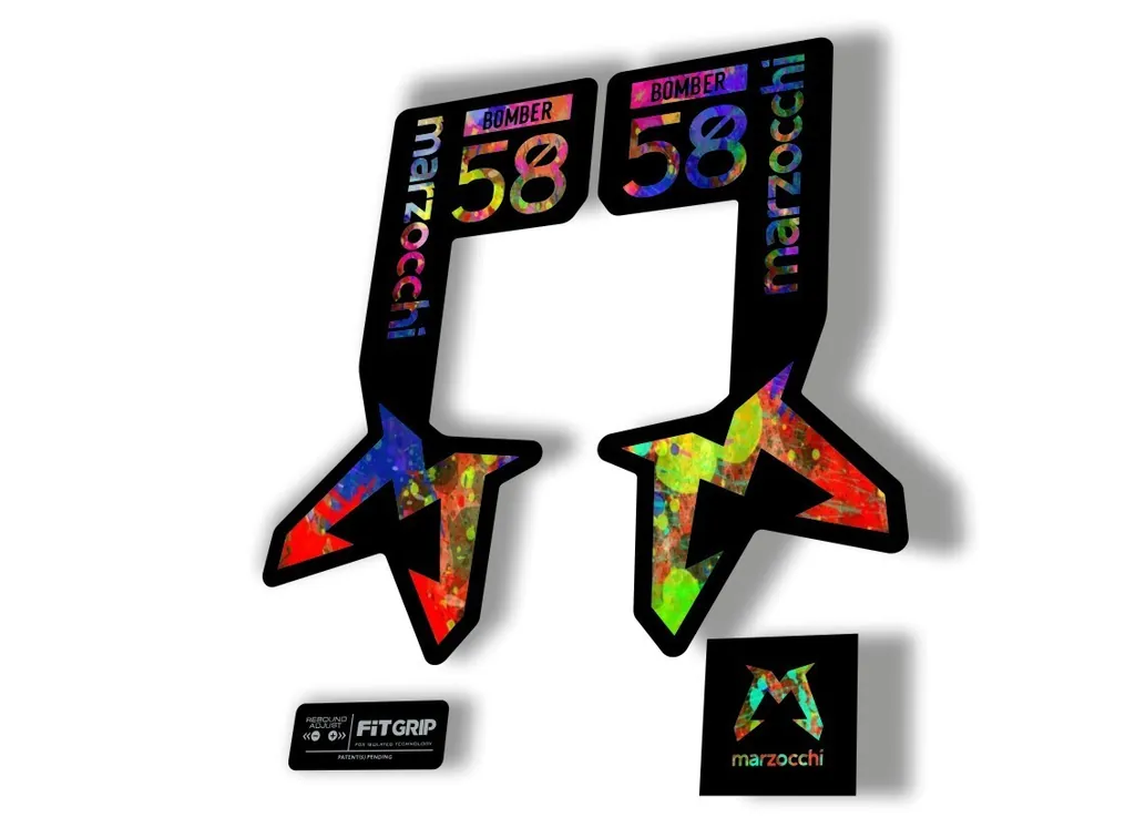 Marzocchi Bomber 58 2025 Suspension Sticker Decal Kit Adhesive Oil Slick - 1