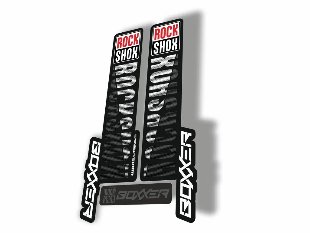 Rock Shox BOXXER 2019 Mountain Bike Cycling Decal Kit Sticker White Gray - 1