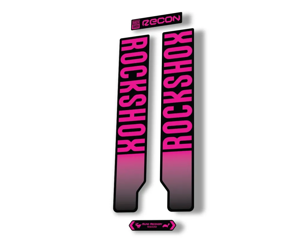 Rock Shox RECON 2021 Mountain Bike Cycling Decal Kit Sticker Adhesive Pink - 1