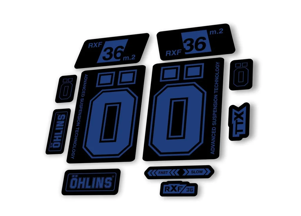 Ohlins RXF 36 M.2 2022 Fork Decal Mountain Bike Cycling Sticker Adhesive D. Blue - 1