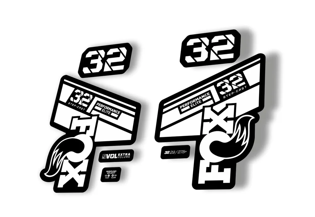 FOX 32 Step Cast Elite 2021 Factory Fork Decals Suspension Sticker White - 1