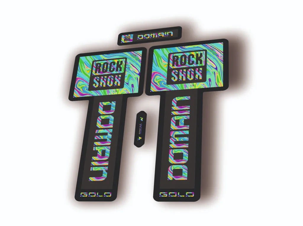 Rock Shox DOMAIN GOLD 2025 Mountain Bike Cycling Decal Sticker Oil Slick 1 - 1