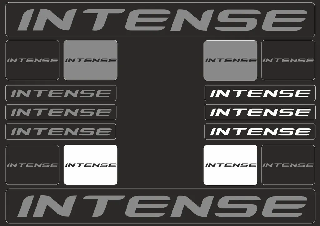Bicycle Vinyl Frame Stickers – Compatible with INTENSE Bikes – Gray - 1