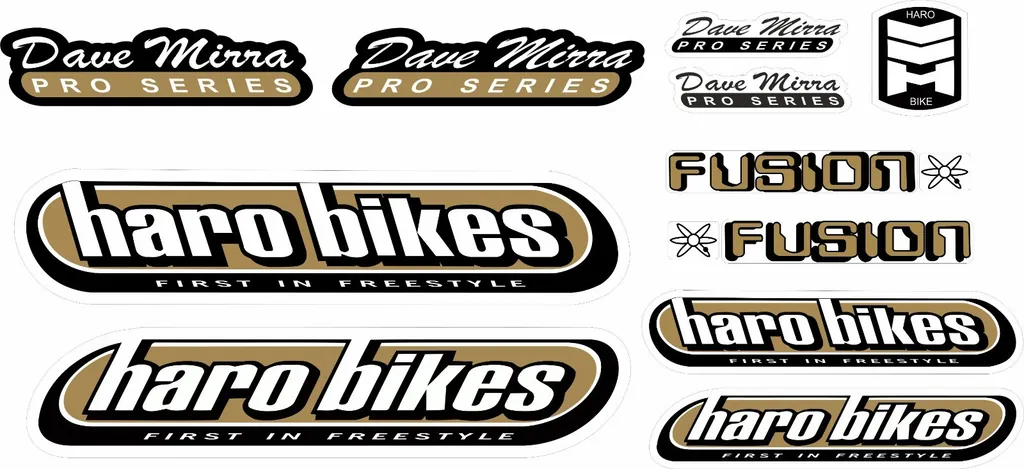 Bicycle Vinyl Frame Stickers – Compatible with HARO Fusion Dave Mirra Bikes - 1