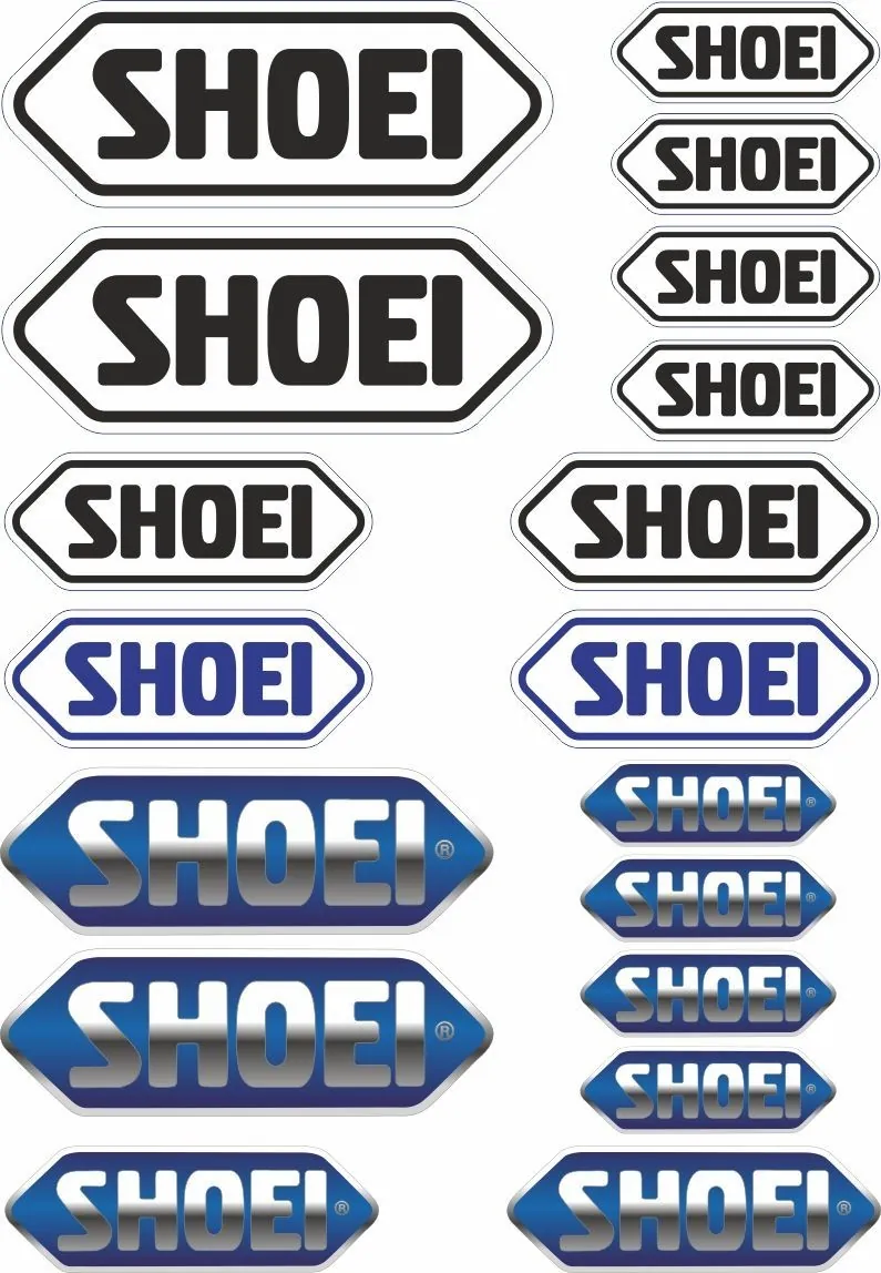 SHOEI Helmet Decals Stickers Moto Motorcycle Sponsor Sticker Sheet Adhesive 18Pc - 1