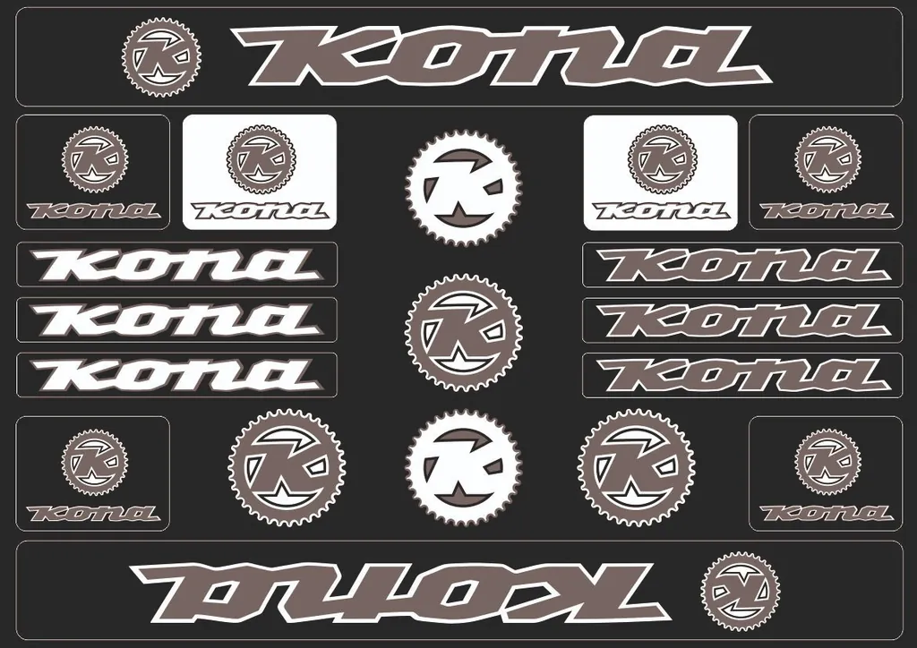 Bicycle Vinyl Frame Stickers – Compatible with KONA Bikes Gray - 1
