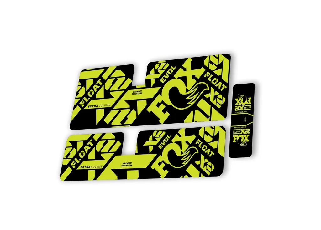 FOX Float X2 Performance 2021 Rear Shock Suspension Sticker Decal Kit Lime Green - 1