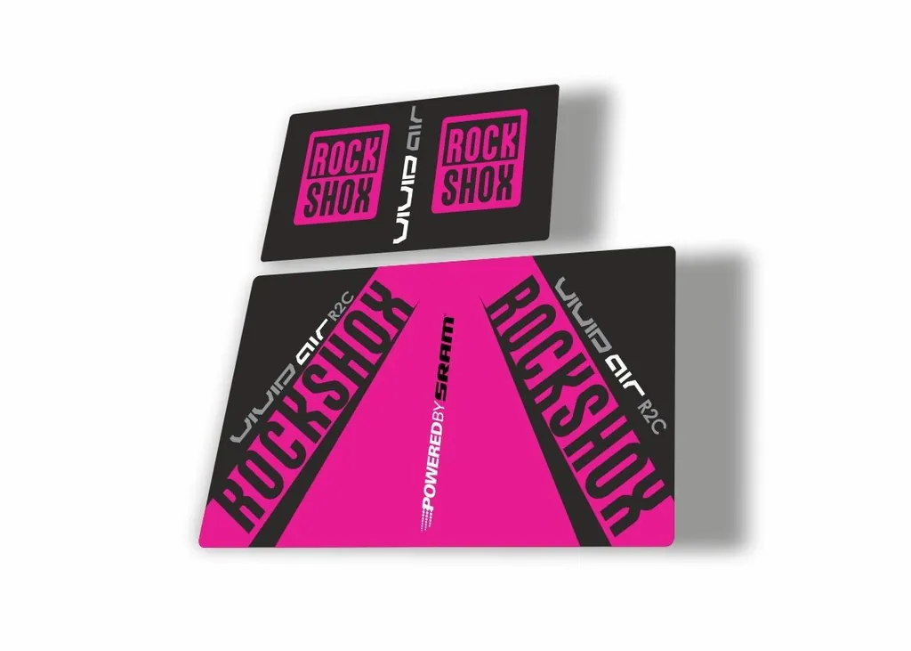 Rock Shox Vivid Air R2C 2017 Rear Shock MTB Decal Sticker Adhesive Pink - 1