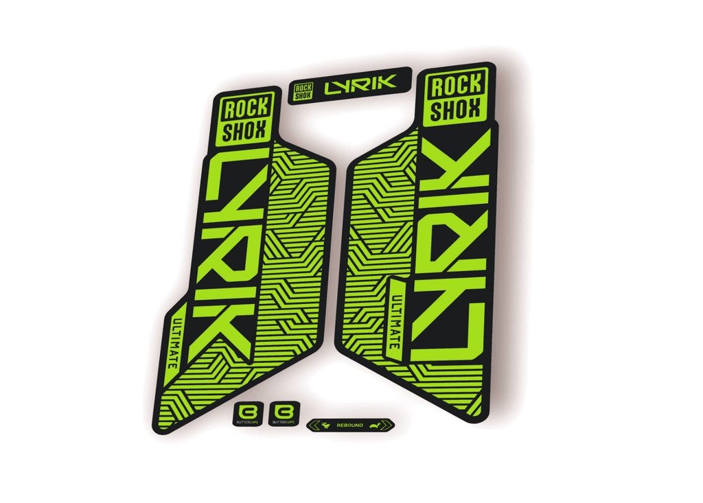 Rock Shox LYRIK ULTIMATE 2025 Flight Attendant Bike Cycling Decal Sticker Green - 1