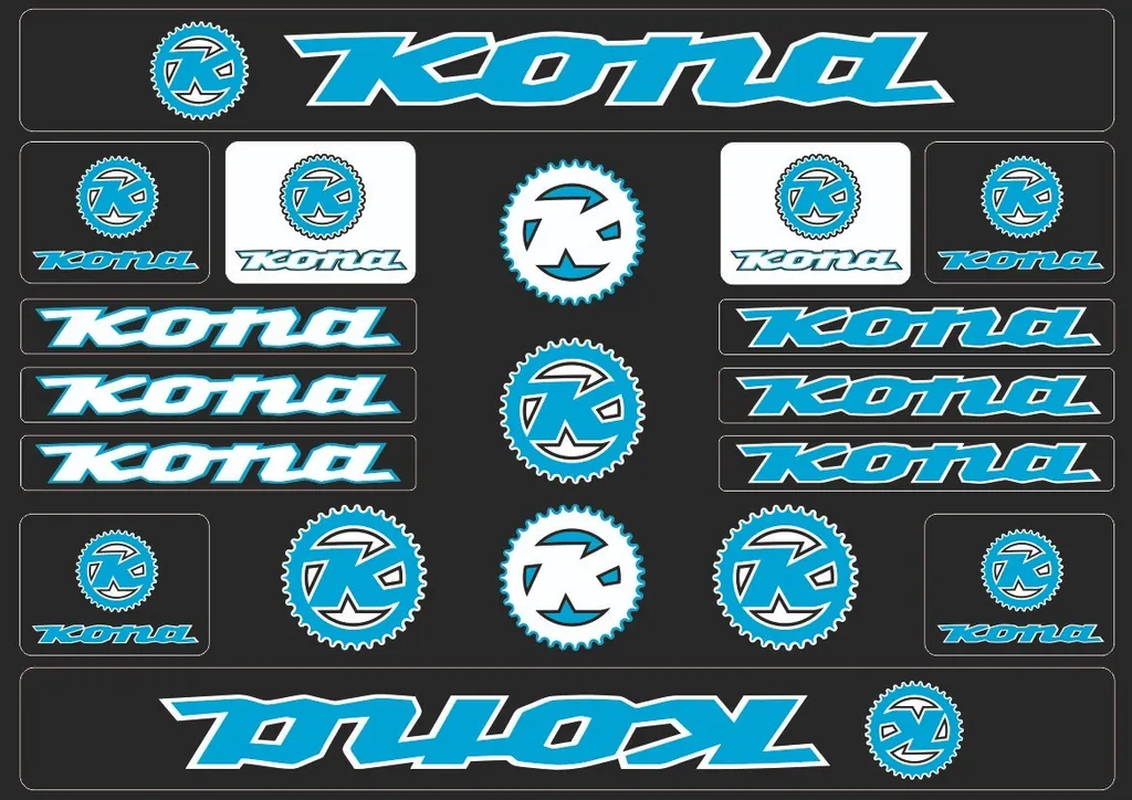 Bicycle Vinyl Frame Stickers – Compatible with KONA Bikes Blue - 1
