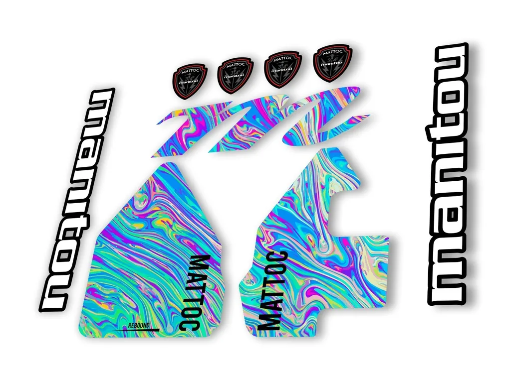 Manitou Mattoc 2017 Fork Suspension Decal Kit Sticker Set Oil Slick 1 - 1