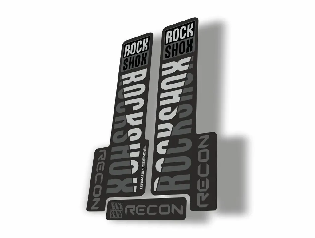 Rock Shox RECON 2018 Mountain Bike Cycling Decal Kit Sticker Adhesive Gray - 1