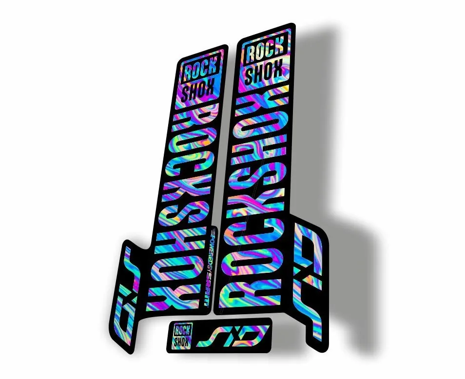 Rock Shox SID 2018 Mountain Bike Cycling Decal Kit Sticker Adhesive Oil Slick 1 - 1