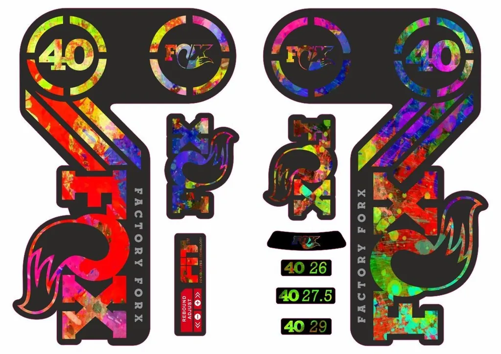 FOX 40 Heritage 2015 Fork Suspension Factory Decal Sticker Adhesive Oil Slick - 1