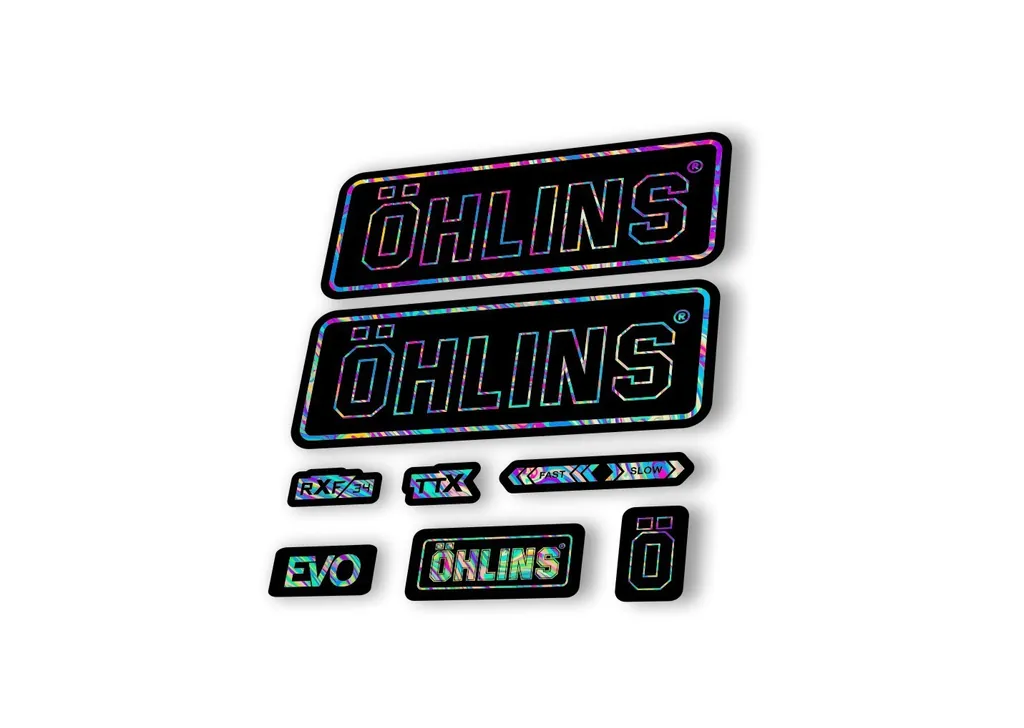 Ohlins RXF34 EVO 2018 Rear Shock Decal Mountain Bike Cycling Sticker Oil Slick 1 - 1