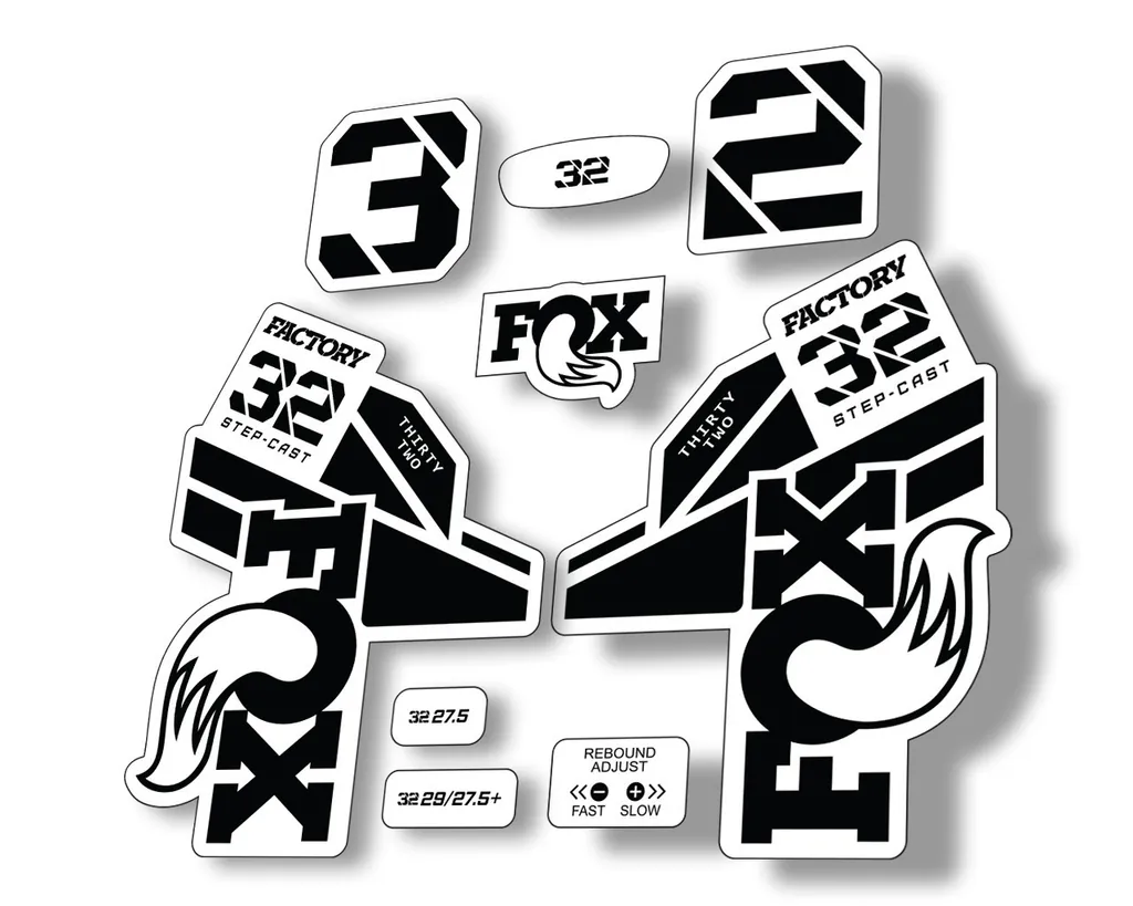 FOX 32 Step Cast 2021 Factory Fork Decals Suspension Sticker Black - 1