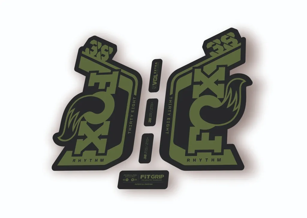 Fox 38 Rhythm 2024 Fork Suspension Factory Decal Sticker Adhesive Olive - 1