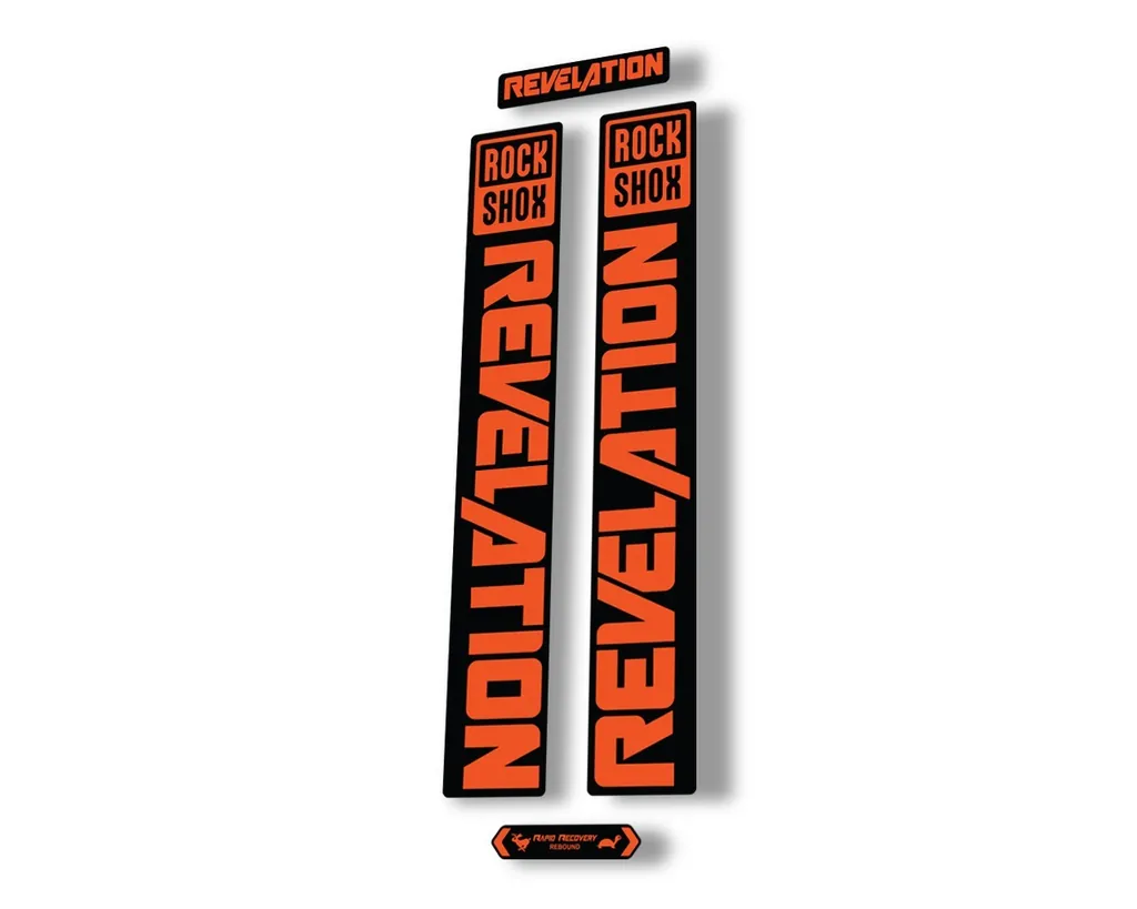 Rock Shox REVELATION 2021 Fork Decal Mountain Bike Sticker Adhesive Orange - 1