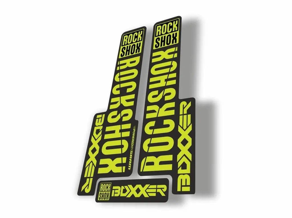Rock Shox BOXXER 2018 Mountain Bike Cycling Decal Kit Sticker Lime Green - 1
