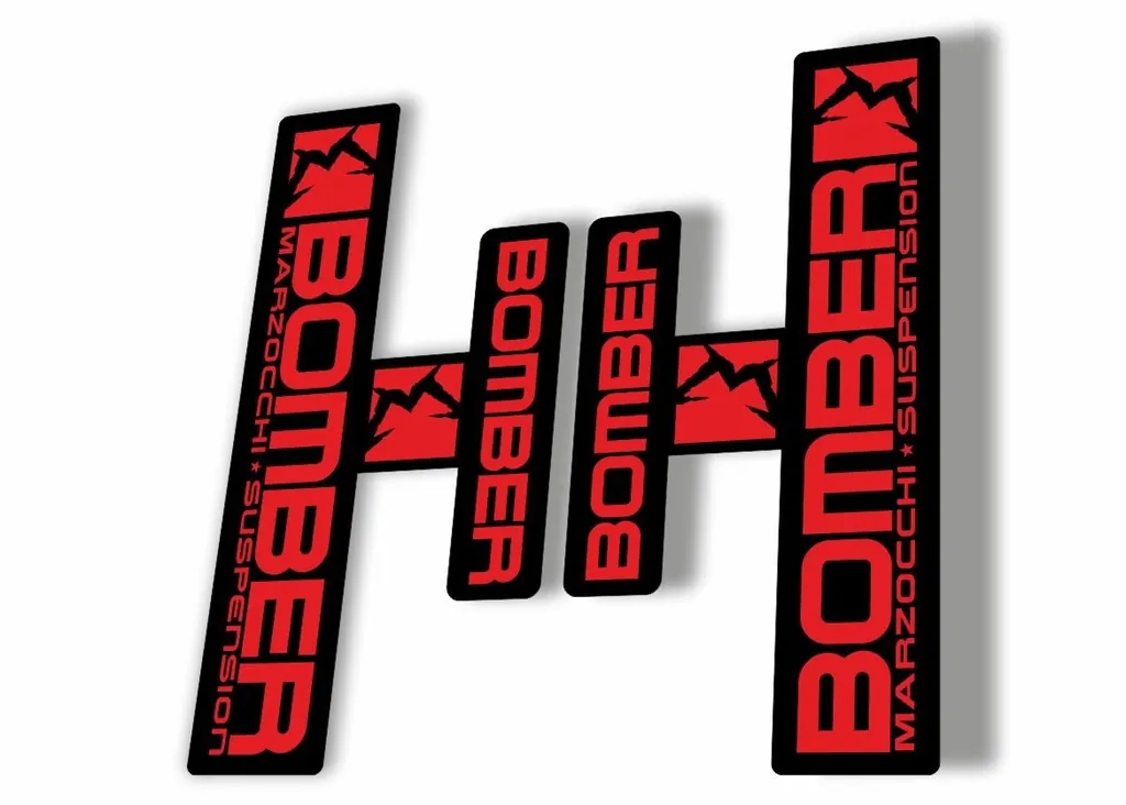 Marzocchi Bomber Generic 2006 Fork Suspension Sticker Decal Kit Adhesive Red - 1