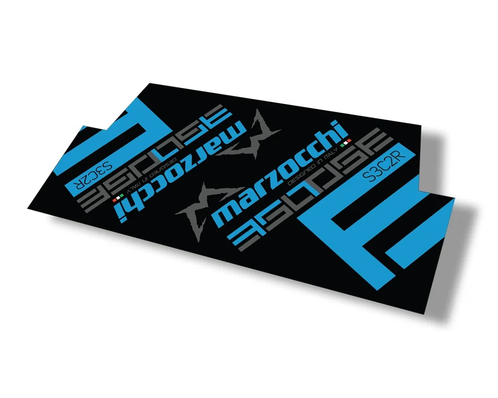 Marzocchi 350 S3C2R 2018 Rear Shock Sticker Decal Kit Adhesive Blue - 1