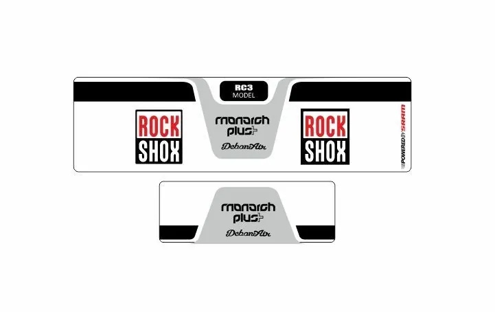 Rock Shox MONARCH Plus RC3 Debon Air Rear Shock Decal Sticker Adhesive White - 1
