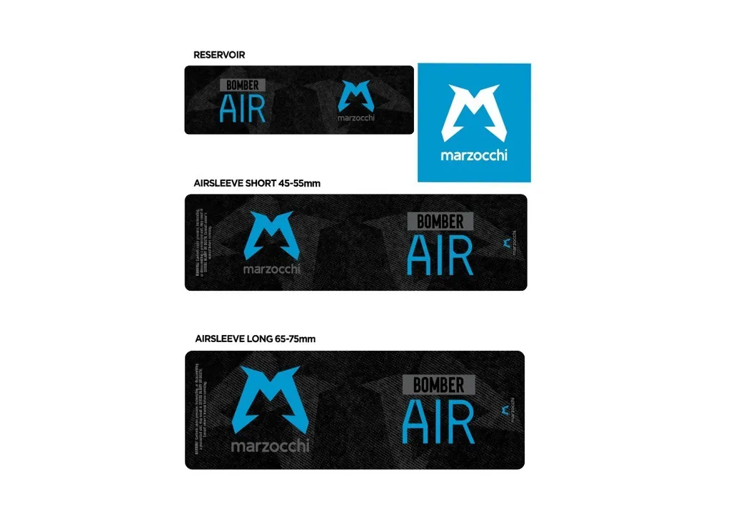 Marzocchi Bomber Air 2024 Rear Shock Sticker Decal Kit Adhesive Blue - 1
