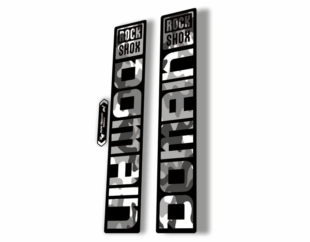 Rock Shox DOMAIN 2022 Mountain Bike Cycling Decal Sticker Adhesive White Camo - 1