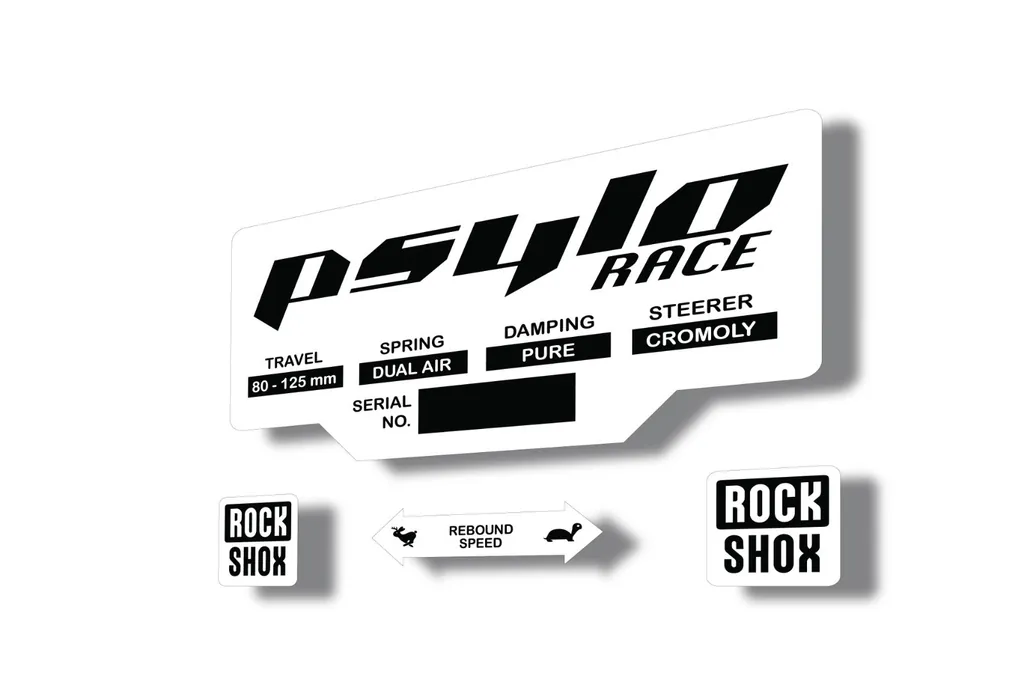 Rock Shox PSYLO 2002 Mountain Bike Cycling Decal Kit Sticker Adhesive Black - 1
