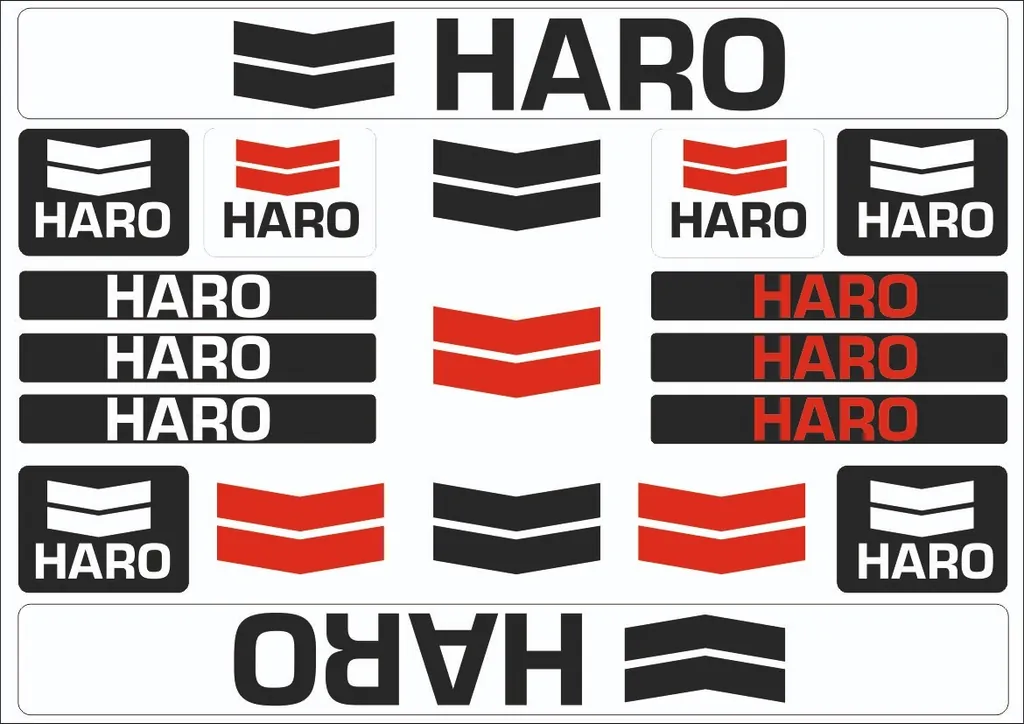 Bicycle Vinyl Frame Stickers – Compatible with HARO Bikes – Black - 1